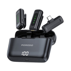 Porodo Dual Lavalier Microphone – Dual Mics with Lightning Connector