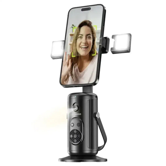 Porodo Face‑Tracking Smart Mount – Gesture & Fill‑Light, Wireless Remote