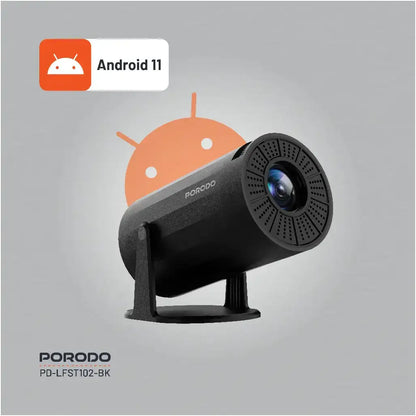 Porodo Wireless Smart Android Multi-Angle Projector – Black