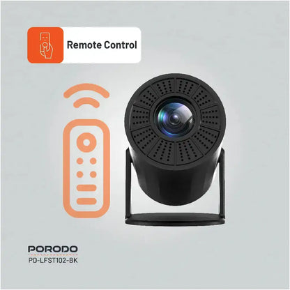 Porodo Wireless Smart Android Multi-Angle Projector – Black