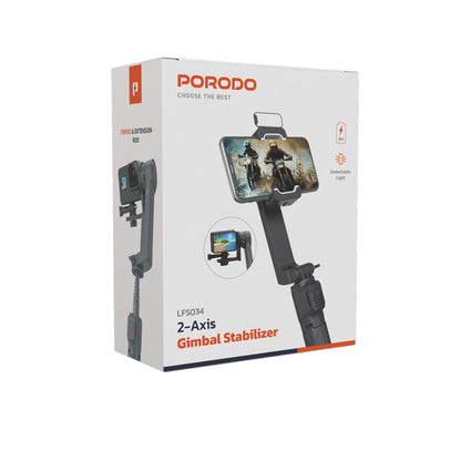 Porodo 2-Axis Gimbal Stabilizer – PD-LFST034-BK – Black