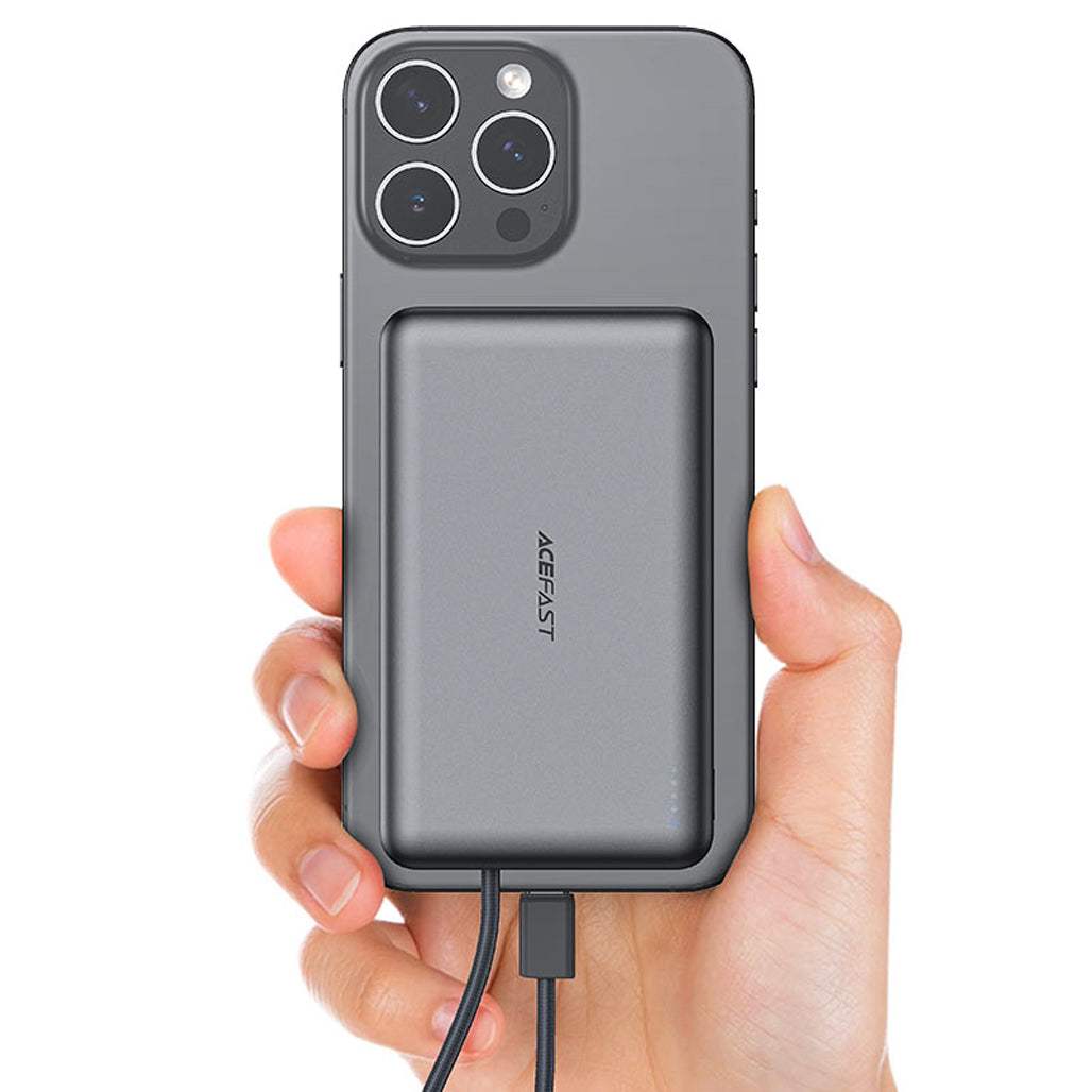 ACEFAST 22.5W MagSafe Wireless Power Bank 10000mAh Capacity with Built-in USB-C Cable - M18