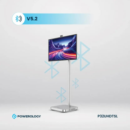 Powerology Android 32” UHD Tablet with Stand – 4K Display, Android 13, 8GB+128GB