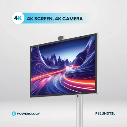 Powerology Android 32” UHD Tablet with Stand – 4K Display, Android 13, 8GB+128GB