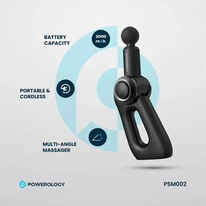 Powerology PSM002 Professional Massage Gun – 5-Speed, 2000 mAh with Bag