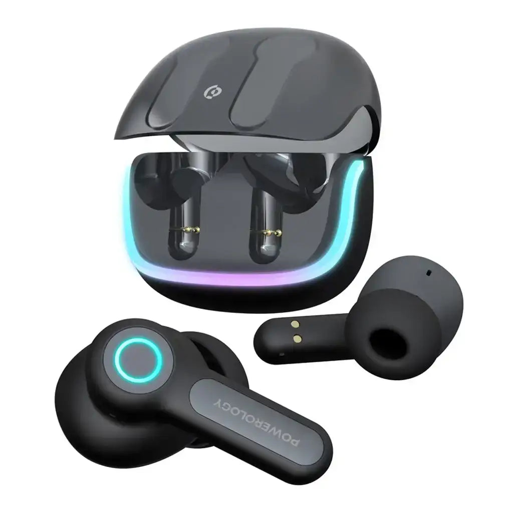 Powerology Quad Mic ENC TWS Earphone – Bluetooth 5.3, RGB