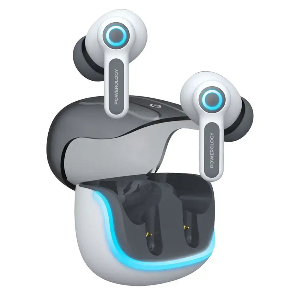 Powerology Quad Mic ENC TWS Earphone – Bluetooth 5.3, RGB