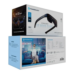 Powerology 2/3D Ultra AR Movie Glass – 1080P, 120" Screen, Si-OLED Display (Blue)