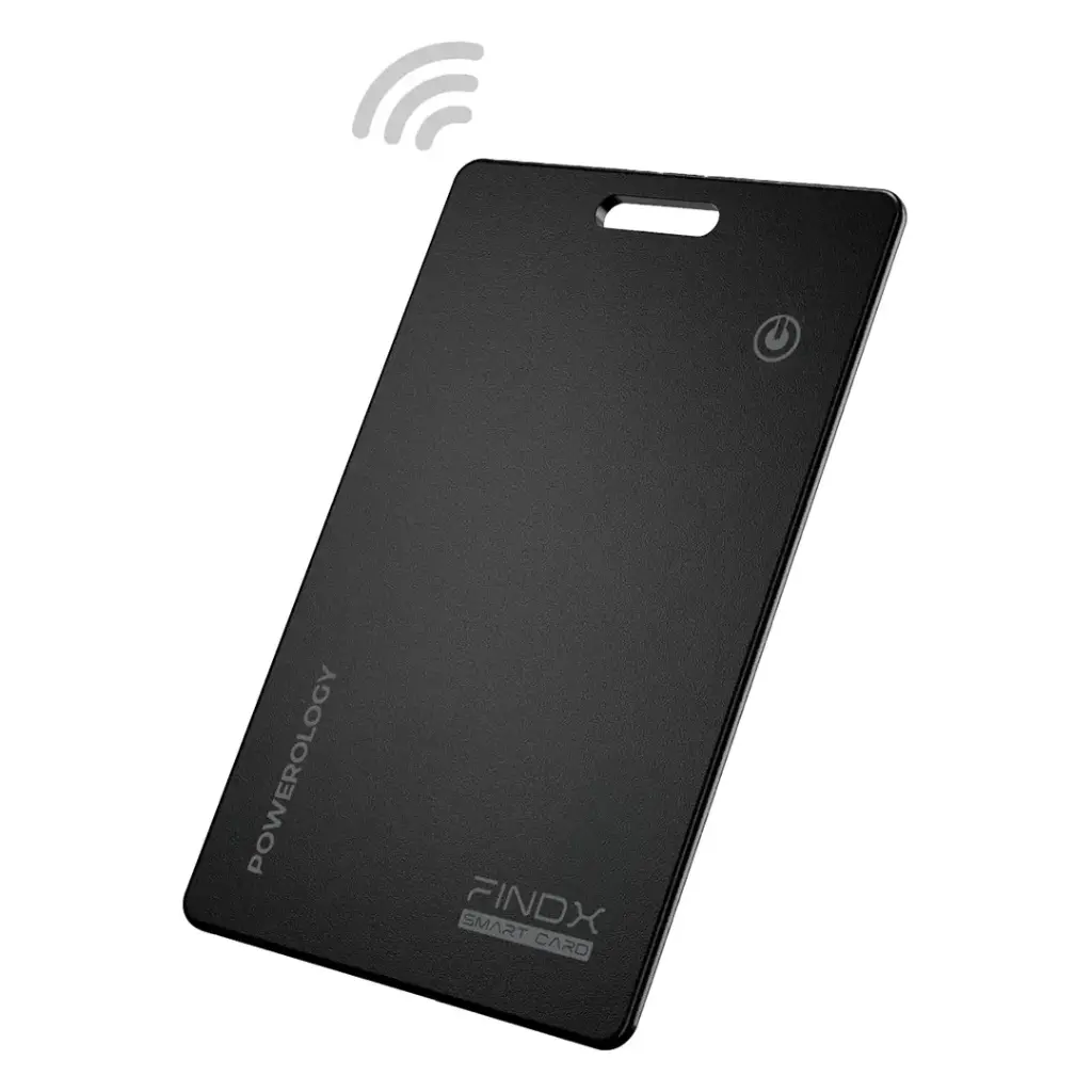 Powerology Findx Smart Card Device Finder – Black | Ultra-Slim Bluetooth Tracker