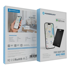 Powerology Findx Smart Card Device Finder – Black | Ultra-Slim Bluetooth Tracker