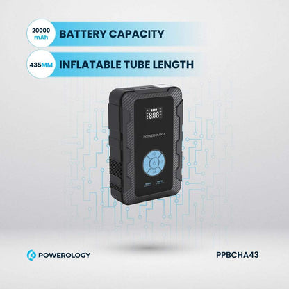 Powerology Jumpstart with Air Pump PD45W 3000A Max Current 20000mAh 160Psi
