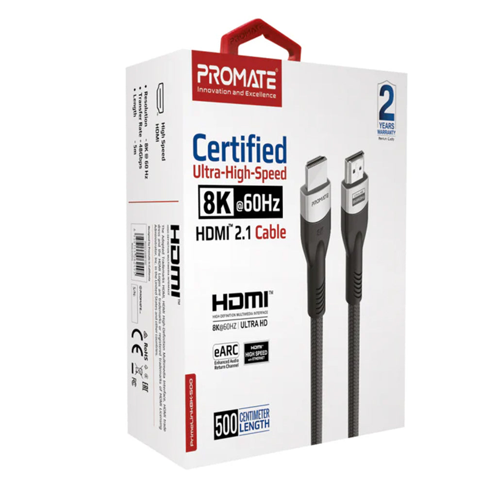 Promate PrimeLink8k-500 - Certified Ultra-High-Speed 8K@60Hz HDMI® Cable