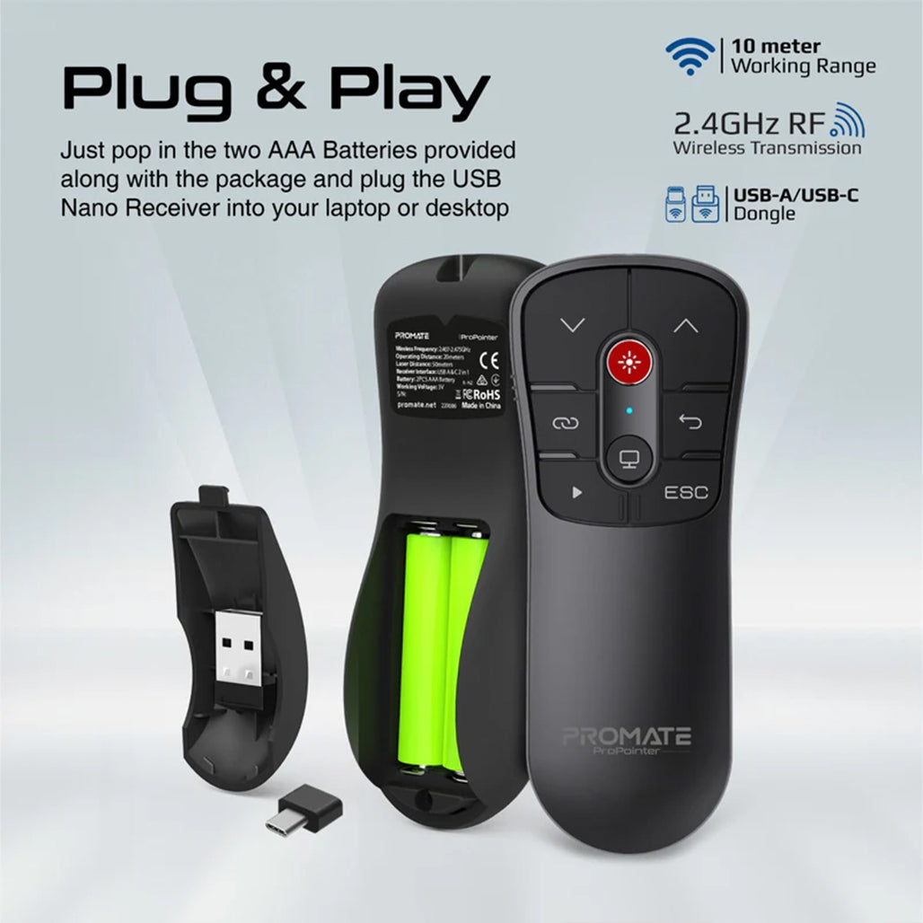 Promate ProPointer - Universal Intuitive Wireless Presenter