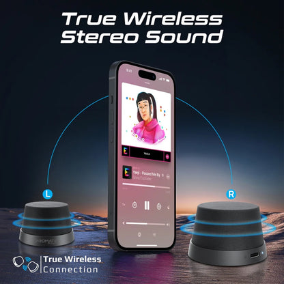 Promate Punch - High-Fidelity Mini Bluetooth Speaker with MagSafe Compatible Base