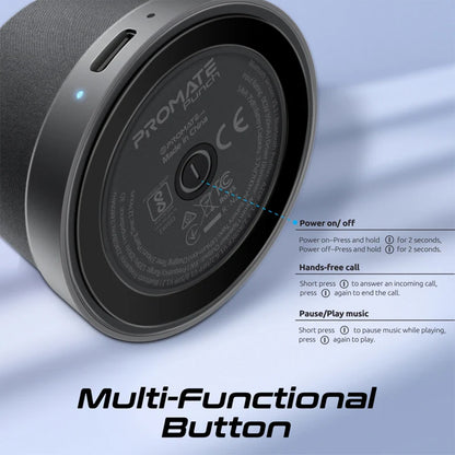 Promate Punch - High-Fidelity Mini Bluetooth Speaker with MagSafe Compatible Base