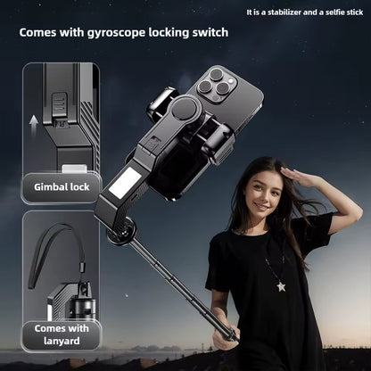 Q31 Single-Axis Stabilizer Selfie Stick Tripod Smart and stable mobile phone holder with Fill Light for Smartphone