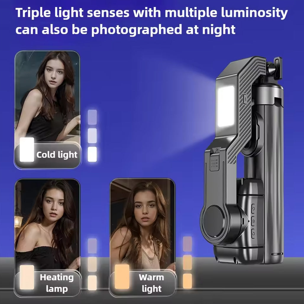 Q31 Single-Axis Stabilizer Selfie Stick Tripod Smart and stable mobile phone holder with Fill Light for Smartphone