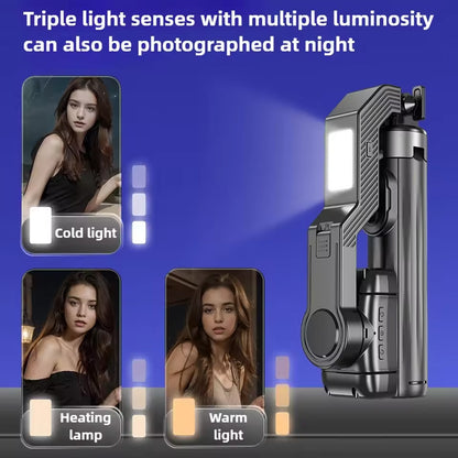 Q31 Single-Axis Stabilizer Selfie Stick Tripod Smart and stable mobile phone holder with Fill Light for Smartphone