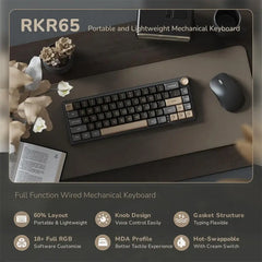 RK ROYAL KLUDGE R65 Mechanical Keyboard – 65% Layout, RGB, Hot-Swappable