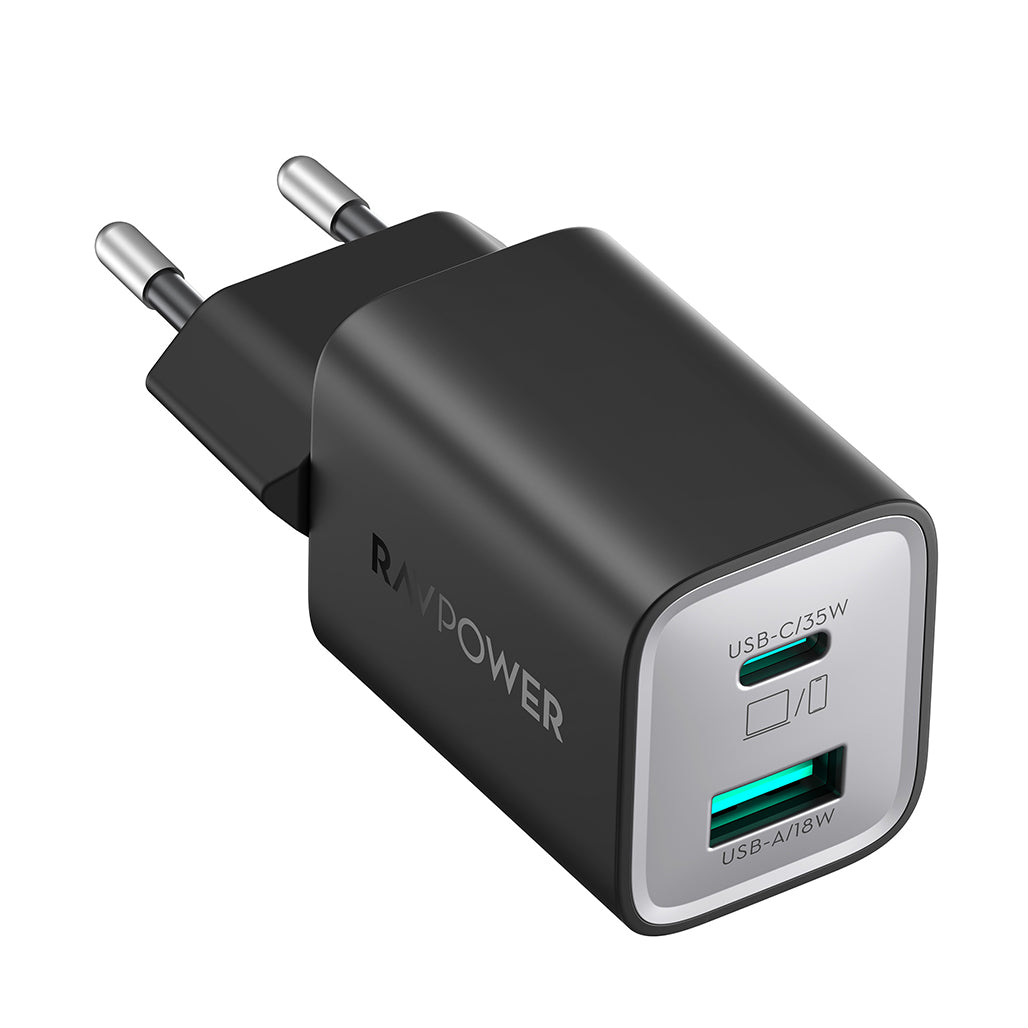 RAVPower 35W Fast Wall Charger EU Plug - Black - RP-PC1046