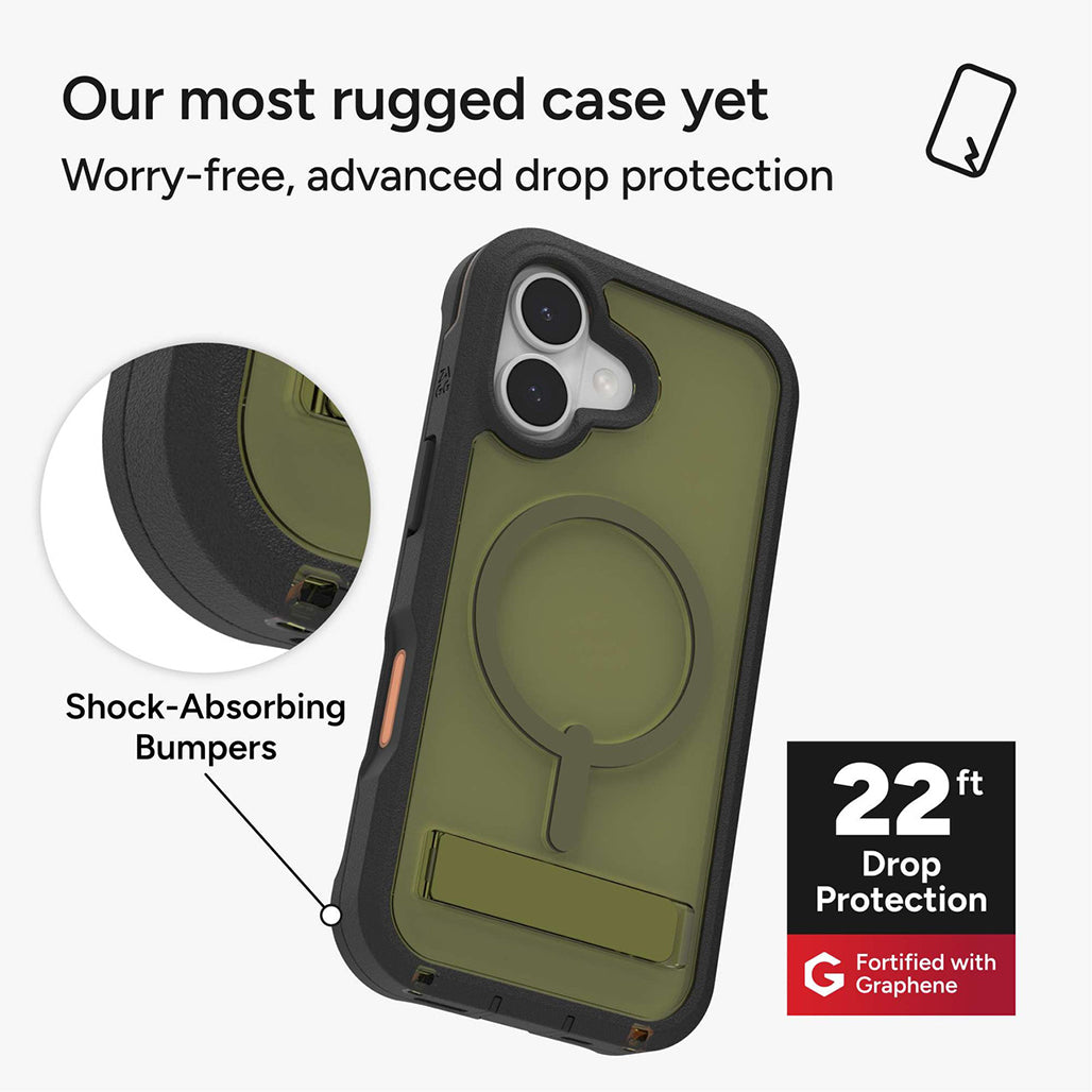 ZAGG Rainier Snap Kickstand with Camera Control Button - Sea Kelp | iPhone 17 Pro Max