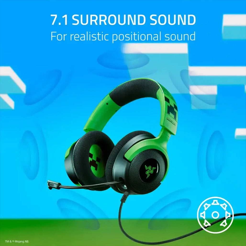 Razer Kraken V4 X Minecraft Edition Wired Gaming Headset with RGB