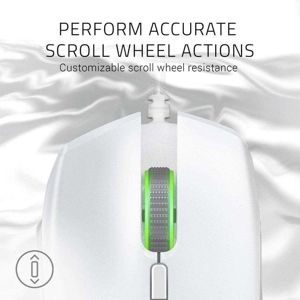 Razer Basilisk Mercury White Gaming Mouse – 16,000 DPI, Chroma RGB
