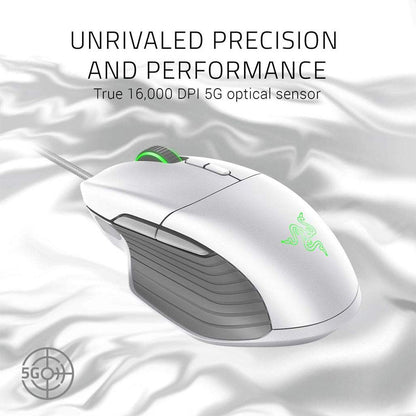 Razer Basilisk Mercury White Gaming Mouse – 16,000 DPI, Chroma RGB