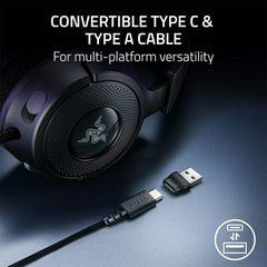 Razer Kraken V4 X Wired Gaming Headset – 40mm Drivers, 7.1 Surround Sound, RGB Lighting