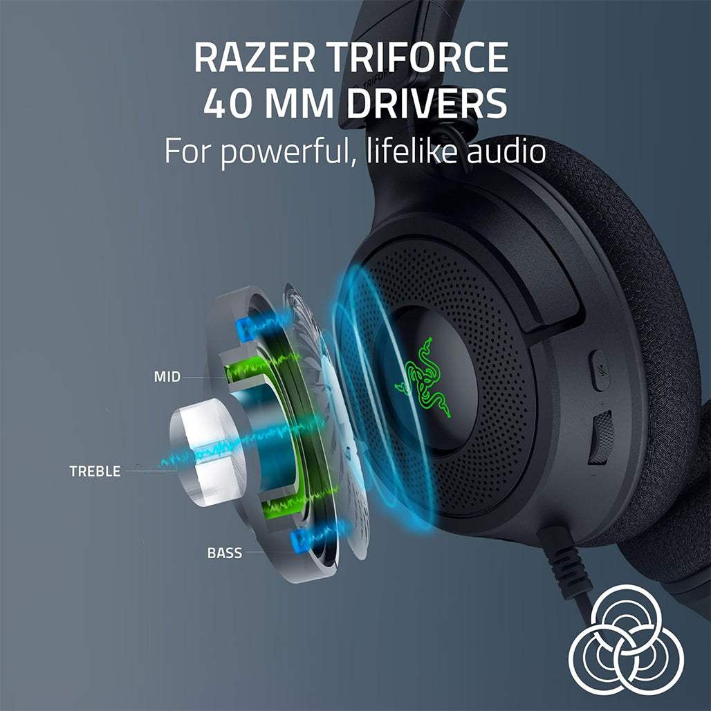 Razer Kraken V4 X Wired Gaming Headset – 40mm Drivers, 7.1 Surround Sound, RGB Lighting