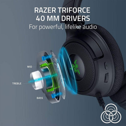 Razer Kraken V4 X Wired Gaming Headset – 40mm Drivers, 7.1 Surround Sound, RGB Lighting