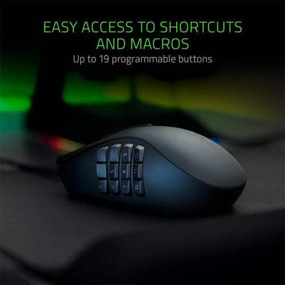 Razer Naga Trinity MMO Gaming Mouse – 19 Buttons, RGB, 16000 DPI