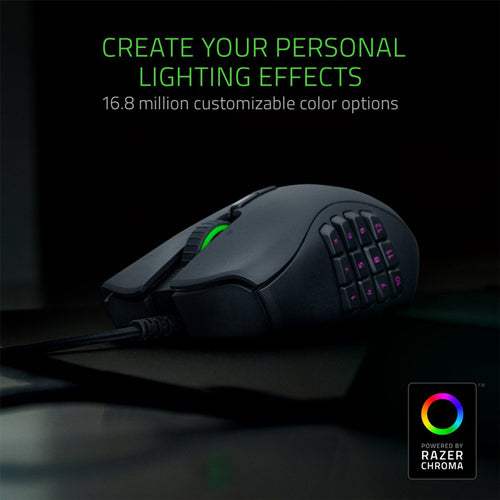 Razer Naga Trinity MMO Gaming Mouse – 19 Buttons, RGB, 16000 DPI