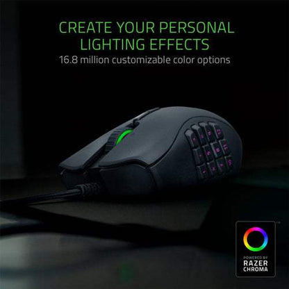 Razer Naga Trinity MMO Gaming Mouse – 19 Buttons, RGB, 16000 DPI