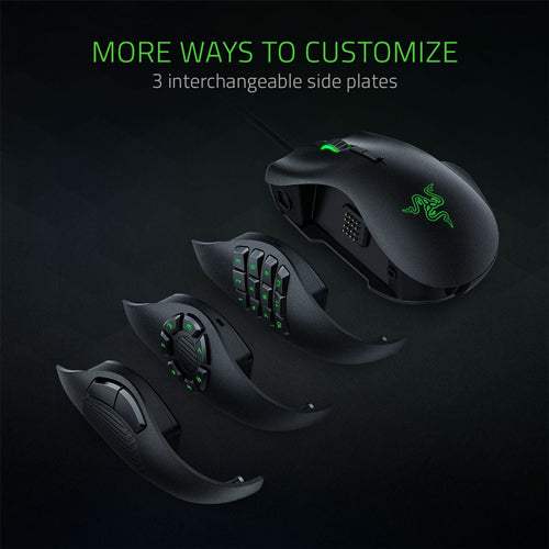 Razer Naga Trinity MMO Gaming Mouse – 19 Buttons, RGB, 16000 DPI