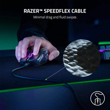 Razer Naga X Wired MMO Gaming Mouse – 16 Programmable Buttons, 18,000 DPI