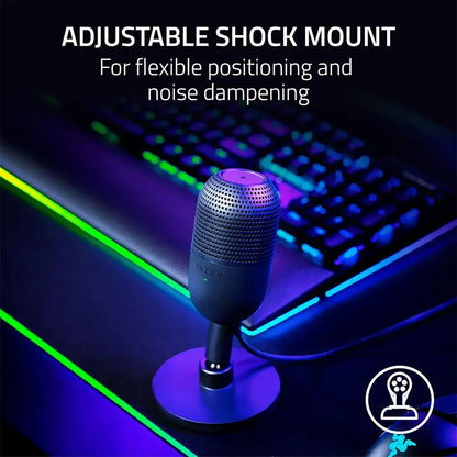 Razer Seiren V3 Mini USB Condenser Mic – Supercardioid, Tap‑to‑Mute