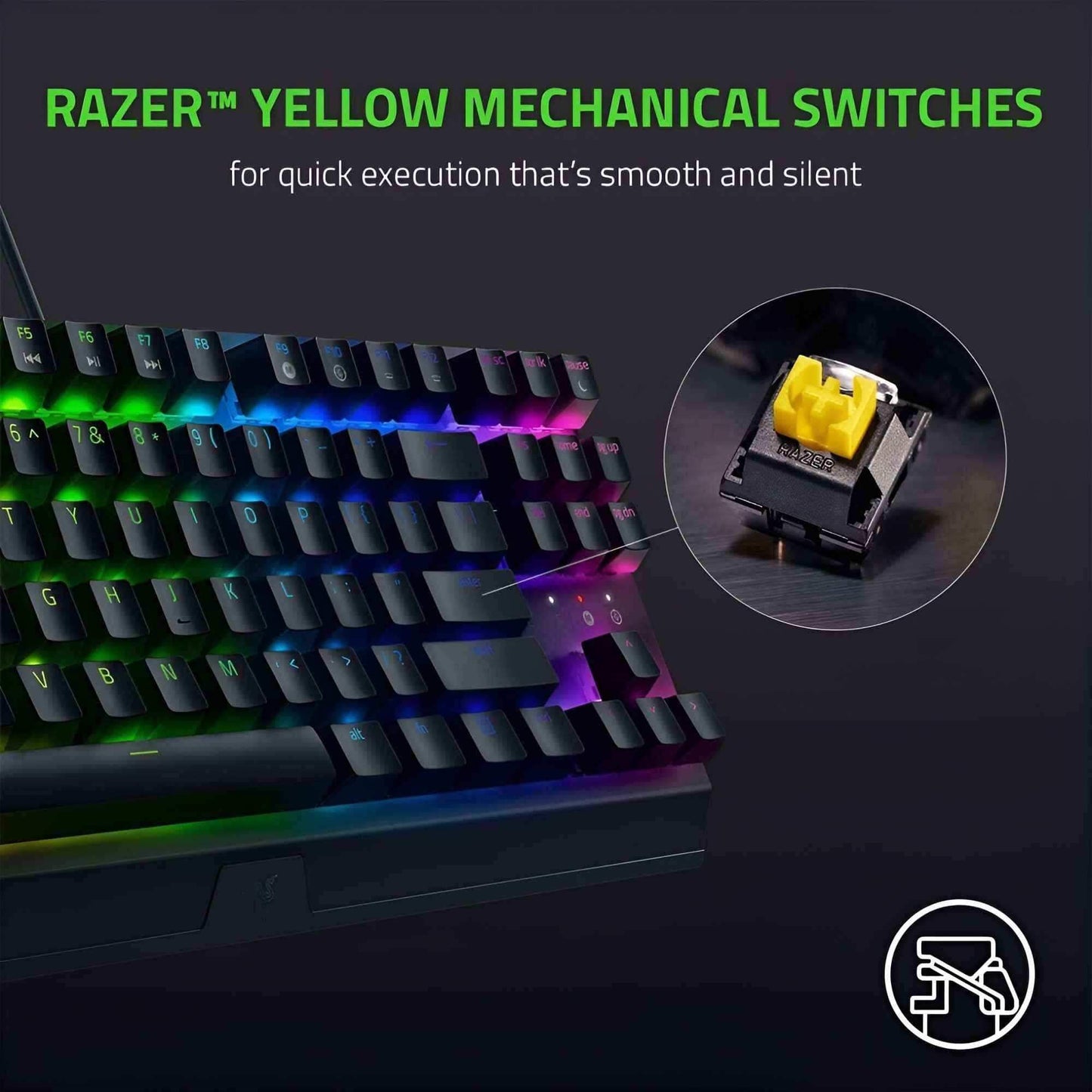 Razer BlackWidow V3 Tenkeyless Mechanical Gaming Keyboard (Yellow Switch) - Pixel Zones