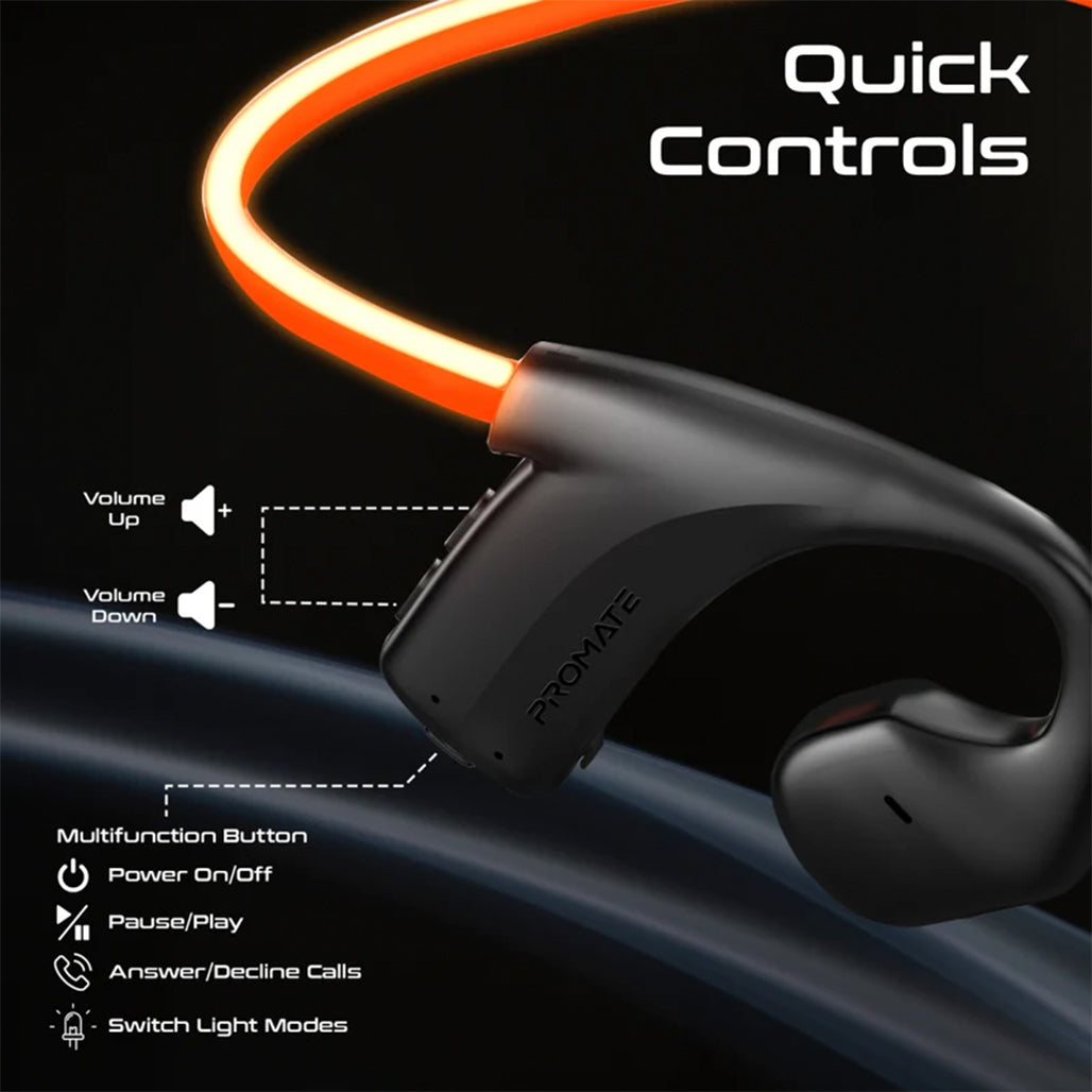 Promate RippleGlow - AudioConduct™ High-Endurance Wireless Neckband Earphones