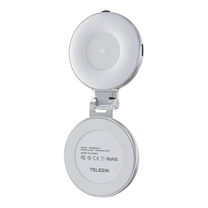 Telesin C03 Magnetic Selfie Ring Light – 3-Level Adjustable Lighting, Rotatable Design, Magnetic Quick Release, Built-In Makeup Mirror – S5-BGD-01