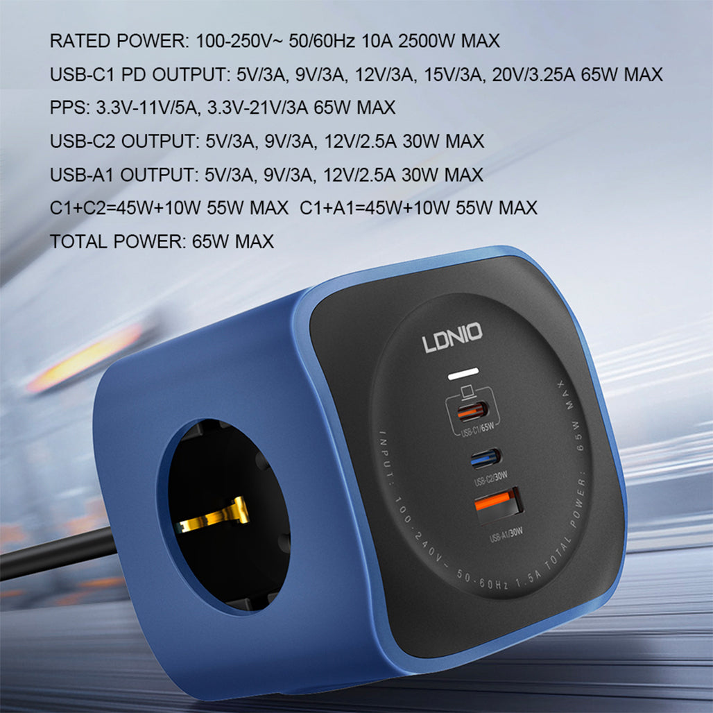 LDNIO 6-in-1 Power Socket Cube Extension - SE3338