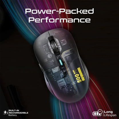 Promate Samo - Dual Mode Rechargeable Wireless Mouse with BT & RF Connectivity