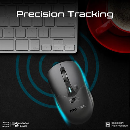 Promate Samo - Dual Mode Rechargeable Wireless Mouse with BT & RF Connectivity