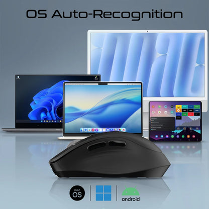 Promate SamoTri - Tri-Connect Wireless Mouse with Rechargeable Battery, 2.4G and Dual BT Connectivity