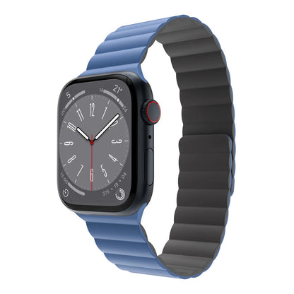Mageasy SKIN Silicone Magnetic Apple Watch Band 44mm/45mm/49mm - Blue