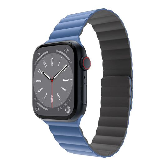 Mageasy SKIN Silicone Magnetic Apple Watch Band 44mm/45mm/49mm - Blue