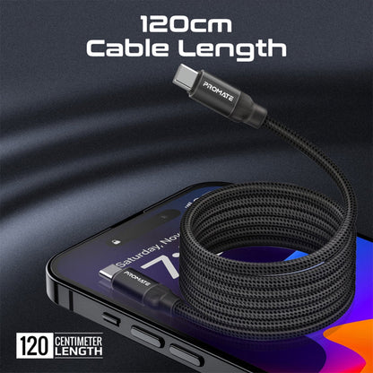 Promate Springy - 60W Power Delivery Self-Organizing Magnetic USB-C Cable