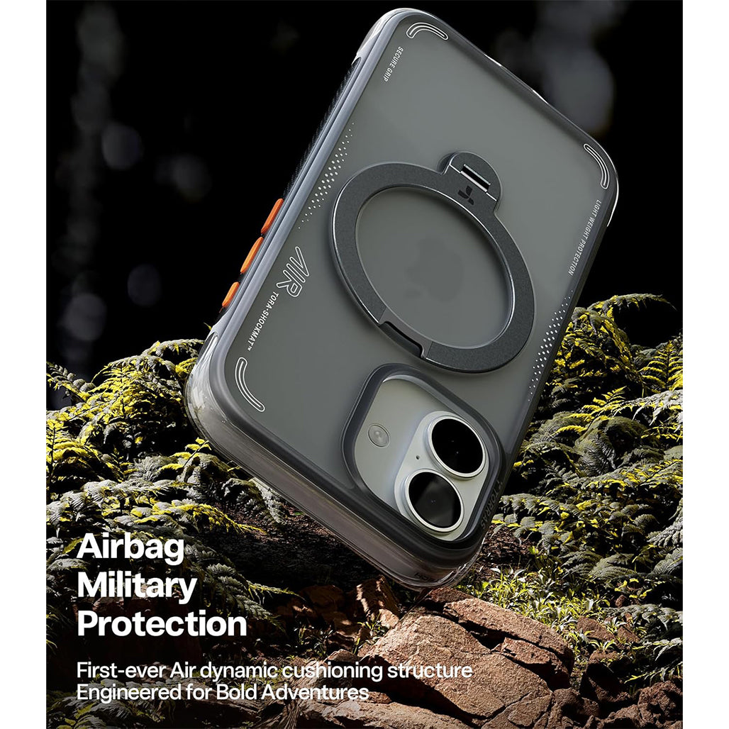 TORRAS Ostand Q3 Air for iPhone 17 Case with 360 Magnetic Stand - Shadow Black