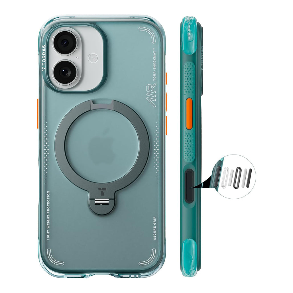 TORRAS Ostand Q3 Air for iPhone 17 Case with 360 Magnetic Stand - Glacier Sprint