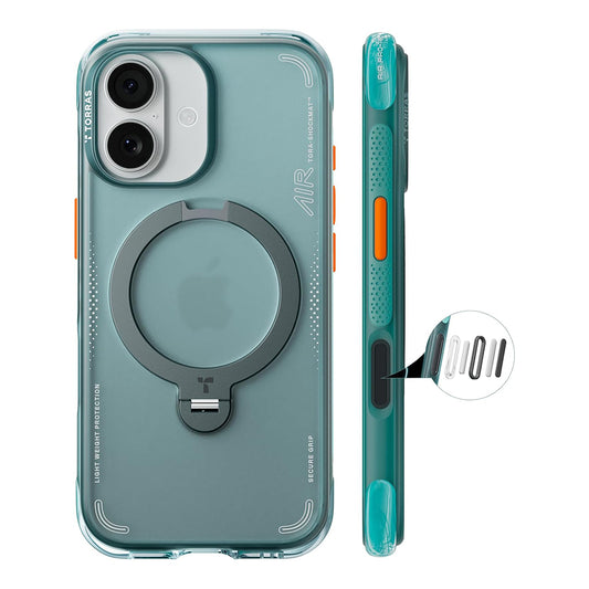 TORRAS Ostand Q3 Air for iPhone 17 Case with 360 Magnetic Stand - Glacier Sprint